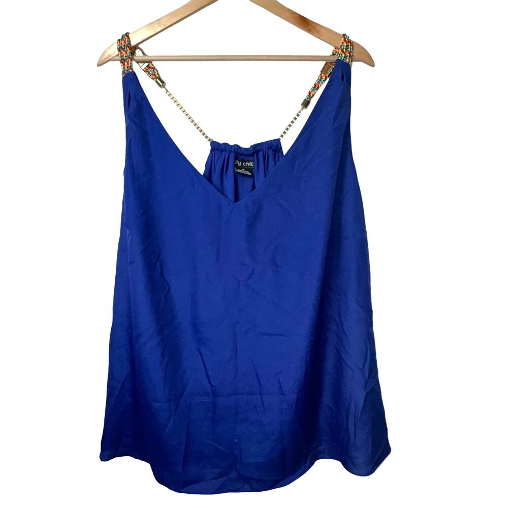 City Chic Medium Blue Layered Tank Top